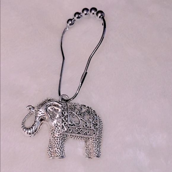 NEW IN BOX! 🛁🐘🚿 12 ANTIQUE SILVER ELEPHANT RUST PROOF SHOWER RINGS & HOOKS SET - Picture 7 of 16